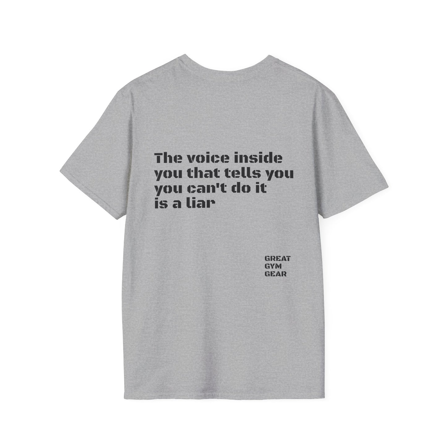 GREAT GYM GEAR Motivational Sports T-Shirt VOICE