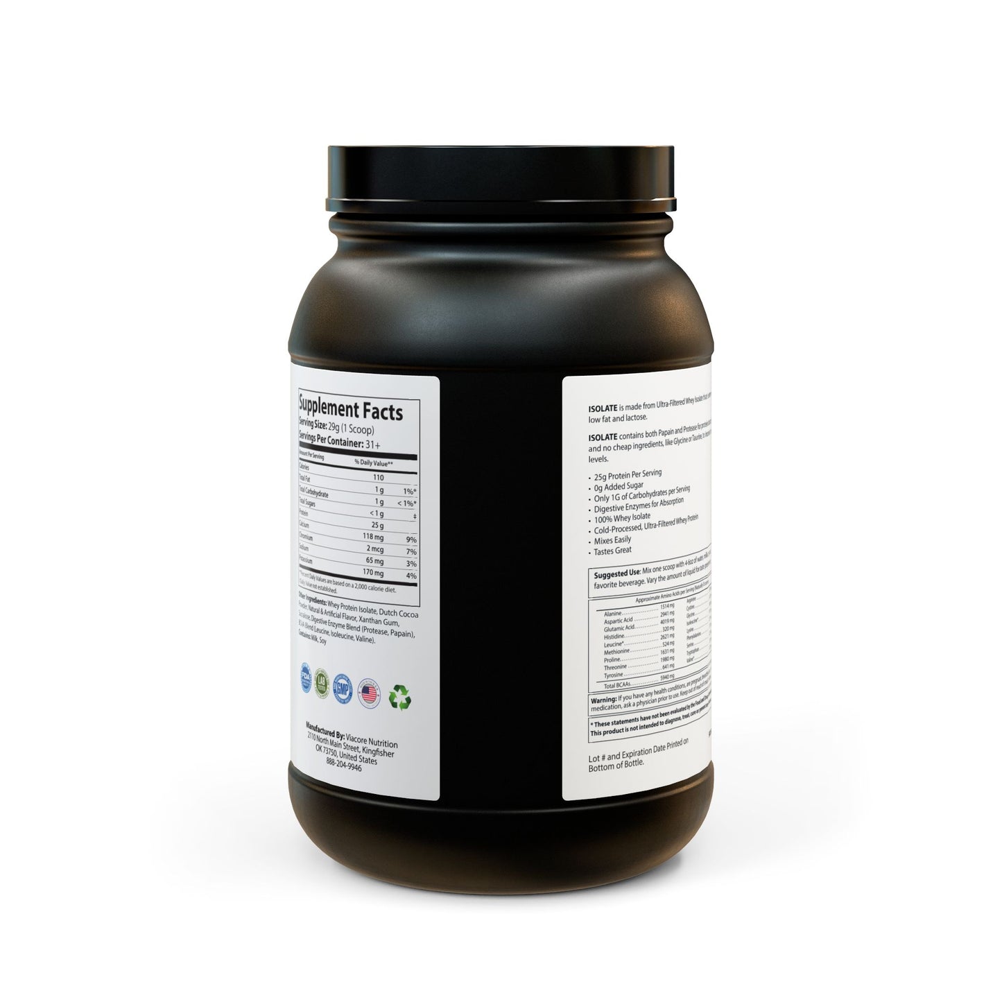 GREAT GYM GEAR Whey Isolate Protein Supplement (907g, 2lb)