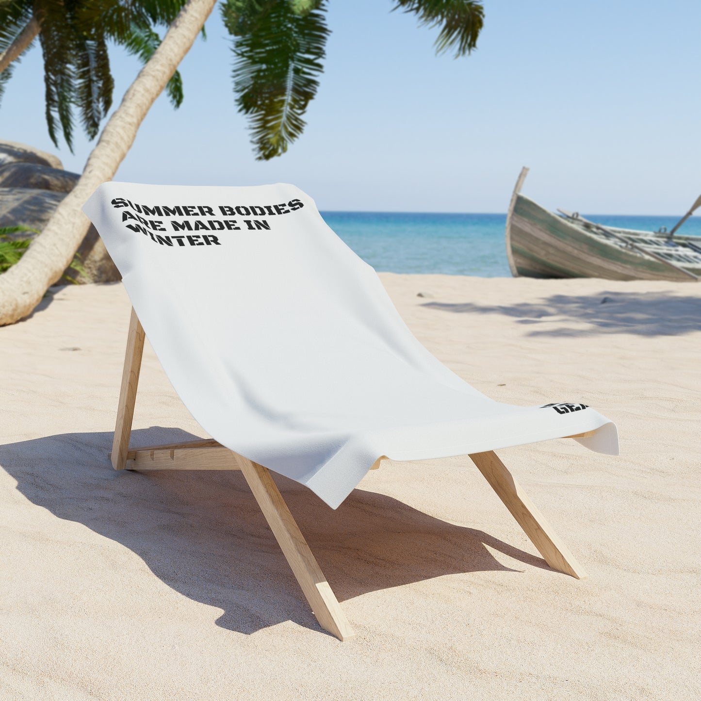 GREAT GYM GEAR Summer Body Beach Towel White