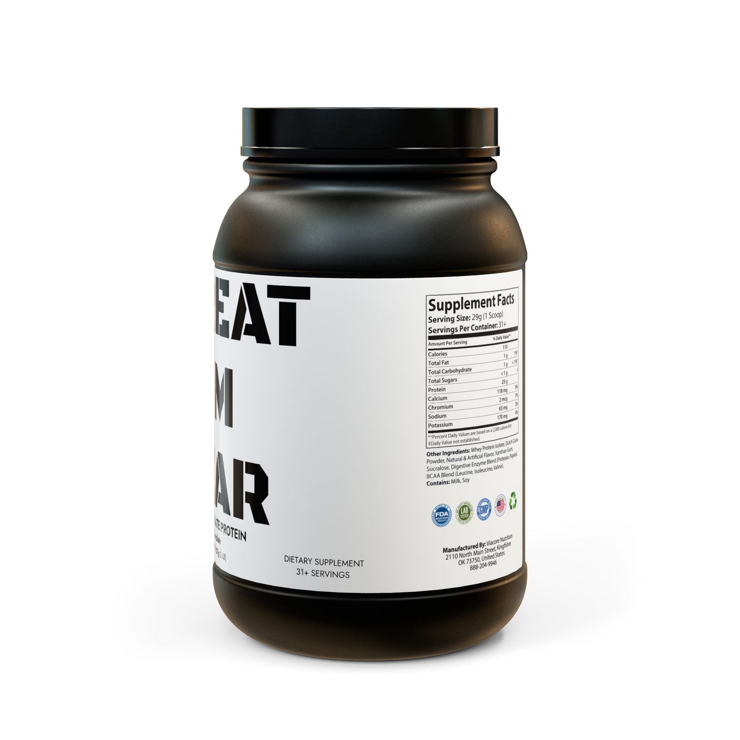 GREAT GYM GEAR Whey Isolate Protein Supplement (907g, 2lb)