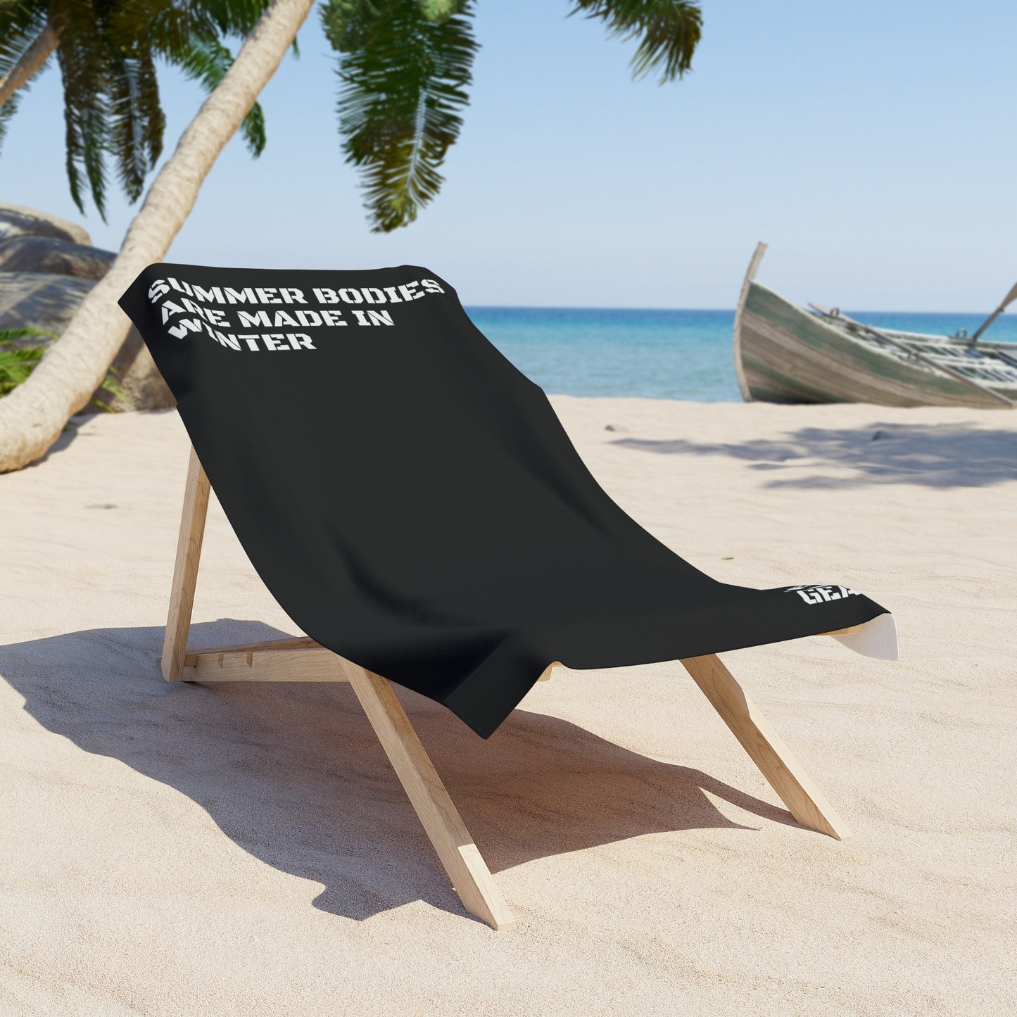 GREAT GYM GEAR Summer Body Beach Towel Black