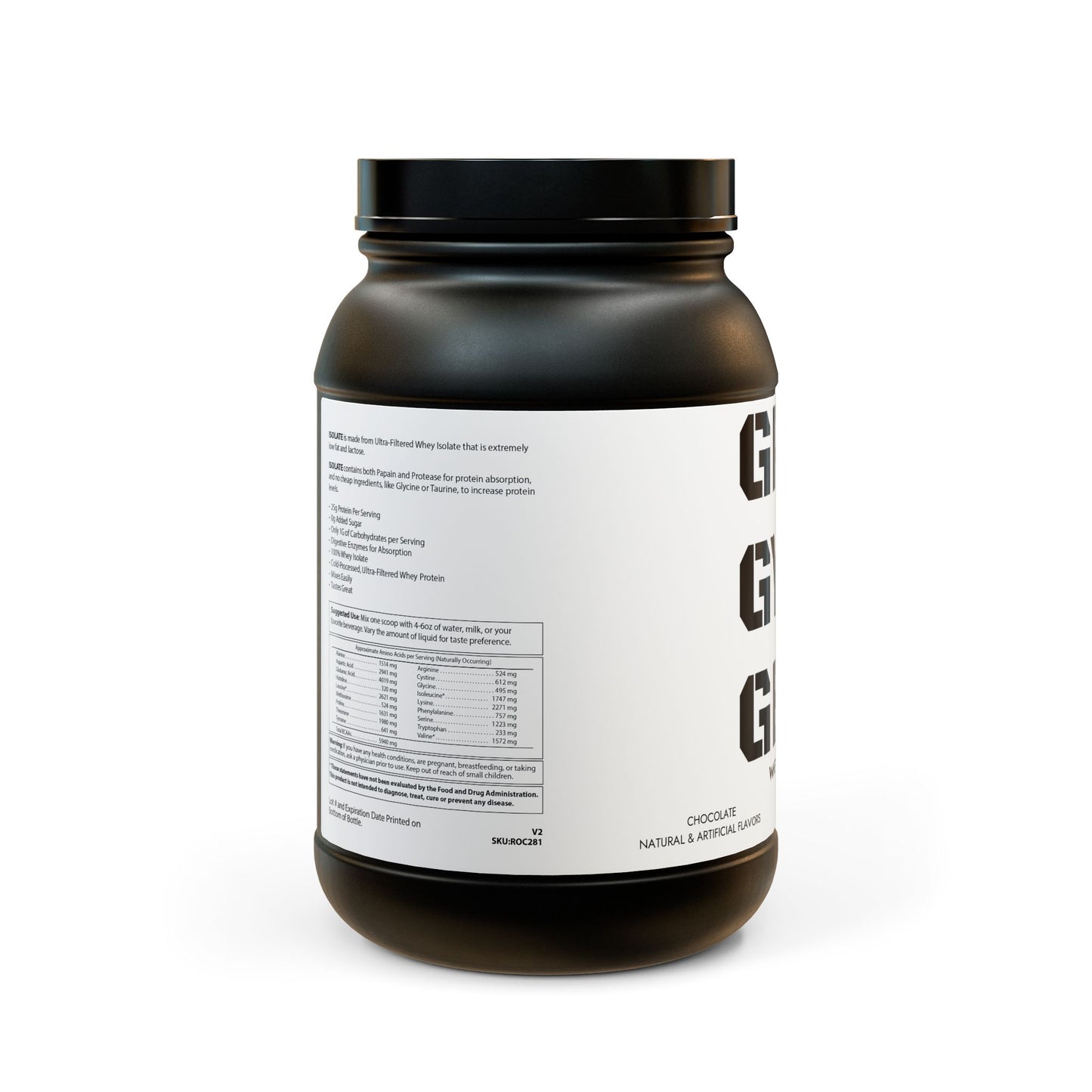 GREAT GYM GEAR Whey Isolate Protein Supplement (907g, 2lb)